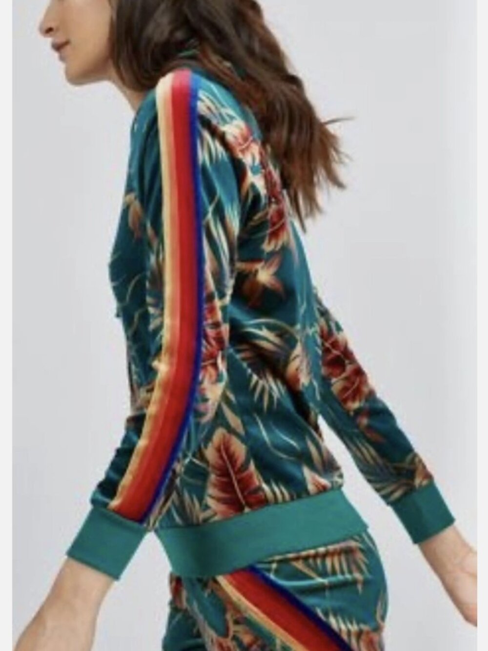 Aviator Nation NWT aloha hibiscus velor pants and hoodie RARE small